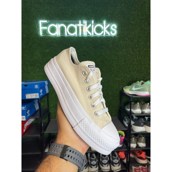 Converse Chuck Taylor Platform OX Womens Size 7.5 Shoes Beige White 171210C - Picture 1 of 8